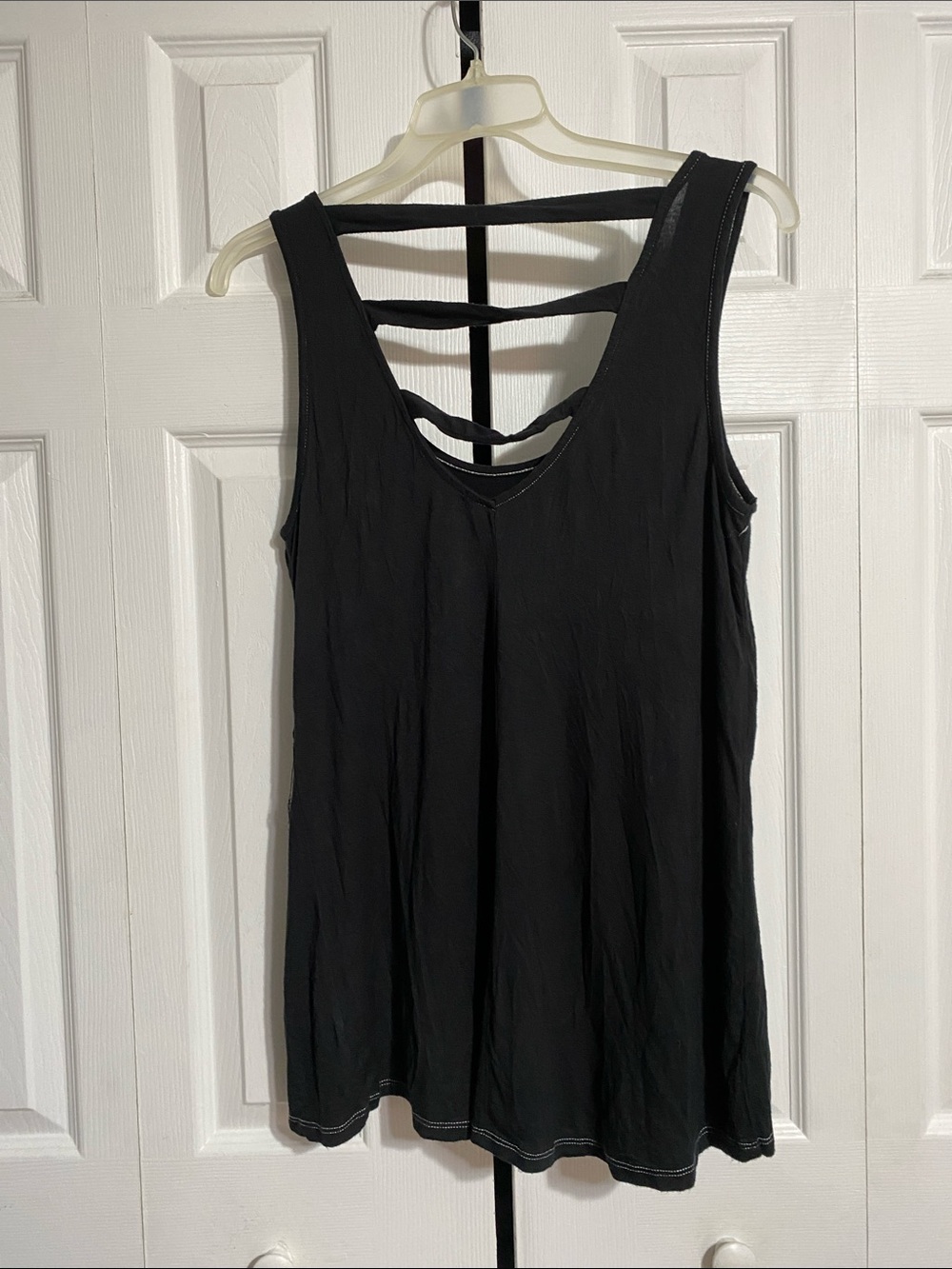 Nine Britton soft black knit tank top shirt size LARGE